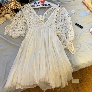 Free people white eyelet dress size Small